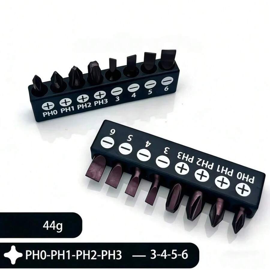7/11PC S2/CRV 25mm Screwdriver Bit Set with Plum Blossom Hex Head Adapter for Electric Drill Hand Screwdriver. - Juego S2 PH 8 en 1 - Ver 1