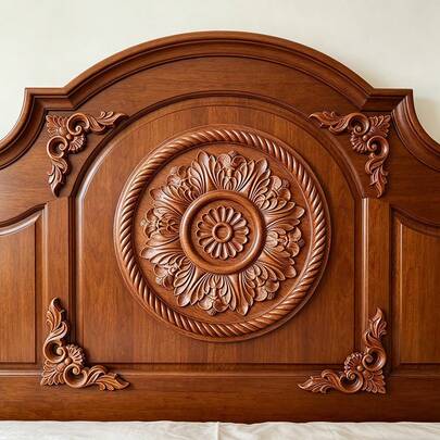 5pcs Solid Wood Carved Craft Set Flowers, Round Flowers, Corner Flowers, Home Decorations, Unfinished Wood, Woodworking Supplies, Suitable For Cabinets, Doors And Windows, Feature Walls, Furniture, Office Decorations, Holiday Decorations, DIY Decorations.