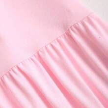 Sweetro Women's Summer Solid Color Asymmetric Collar Bat Sleeve Elegant Ruched Midi Dress - Rosa Pálido - Ver 5