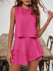 de 2 piezas para mujer para uso diario - Rosa Fucsia - Ver 4