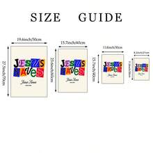 1pc Retro Jesus Saves Wall Art Picture Colorful Typography Christian Prints Canvas Painting Bible Verse Poster Inspirational Religious Decor For Living Room Bedroom Bathroom Wall Decoration Unframed , Framed Or Wooden Hanging Scroll - Pattern - View 9