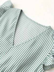 YHHRafferiza Vestido de vacaciones con cuello en V, manga corta y estampado floral romántico para mujerYHH - Verde Niebla - Ver 6