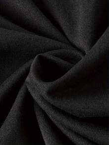 Camiseta manga corta cuello redondo 100% algodón, estampado trendy, tejido ligero y ventilado, estilo moda casual, apta para vida diaria, salidas informales y citas en primavera, verano y otoño - Negro - Ver 5