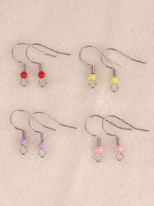 50 buah Kait Anting/Kawat Anting Warna Permen dari Baja Tahan Karat untuk Aksesoris Pembuatan Perhiasan Anting DIY - Anting buatan sendiri - View 4