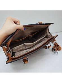 Bolsa Feminina Transversal e Ombro Elegante Trabalho - Azul - Visão 2