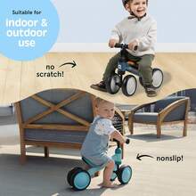 Retrospec - Bicicleta de Equilibrio con 4 Ruedas para niños de 12 a 24 Meses, Juguete de Bicicleta para niños de 1 año - Rosa (Sonrojo) - Ver 6