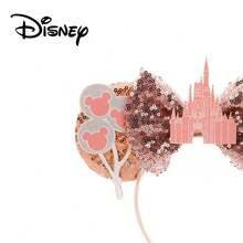 Disney Mickey Mouse Ears Headband With Glitter Castle, High-Quality Photo Prop, Versatile Accessory Suitable For Theme Park Parties, Outings, Daily Wear, Birthdays, Holidays And More - View 2