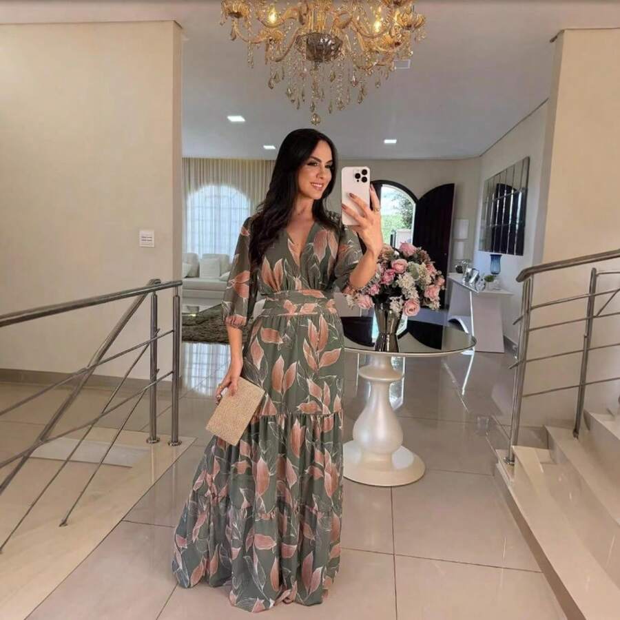 Women Maxi Dresses - Green - View 1