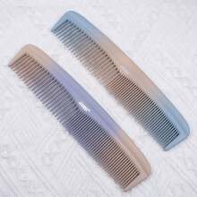 1 Peça Pente de Cabelo de Dentes Grossos e Finos de Dois Lados, com Pintura em Spray de Cor Aleatória, Pente de Estilo de Cabelo de Plástico Sem Alça - Multicolorido - Visão 6