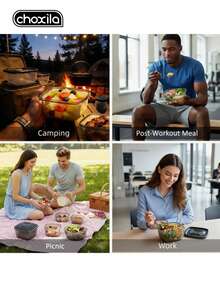 choxila 6pcs/Set Fresh-Keeping Box Set, Food Storage Container Set, Stackable/Lidded Sealed Plastic Cans And Lunch Boxes, Household Sealed Lid Fresh-Keeping Container, Leak Proof Refrigerator Storage Container, For Home, Office, School, Picnic, Camping - View 10