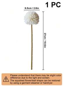 1/8 Bouquet Of Artificial Chrysanthemum, Dandelion, And Hydrangea Flowers, Suitable For Gifting To Friends, Brides, Wedding Decor, Home, Office, Cafe, And Party Use - White - View 13