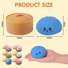 New Dumpling Shaped Squeeze And Release Toys, Slow Rebound Release Toys, Casual Holiday Gifts, High Aesthetic Dopamine Colors- Soft And Slow Back,Sticky Stress Relief Toy,Cute Stuff,Travel Portable Fidget Squeeze Toys,Squishy,Perfect For All Ages Austism,Ideal Holiday Gifts,Fun Cute Gift,Birthday Gifts,Easter Gifts,Halloween Gifts,Christmas Gifts,Christmas Stocking Fillers,Party Bag Fillers( Blue) - Dumpling Blue - 查看 6