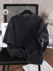 Es Trus Camiseta de Algodón para Mujer con Estampado de Letras Tokyo, Camiseta Negra de Cuello Redondo y Manga Corta para Mujer, Silueta Ajustada - Negro - Ver 2
