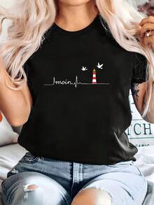 Dam-T-shirts - Svart - Visa 1
