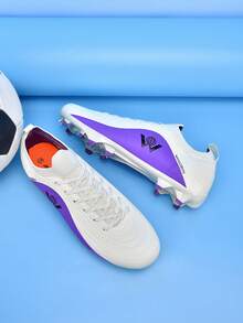 MINGBIN 1 Pair Women's Soccer Shoes, Low-Top Competition & Training Shoes, Outdoor Natural Grass, Youth American Football Shoes, Professional Sports Shoes, PU Front Lace-Up, AG/FG Long Cleats - White - View 9