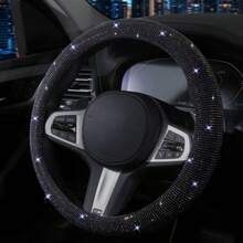 Luxury Rhinestone Steering Wheel Cover, Exquisite Full Diamond Fashionable Girly Style, Skin-Friendly And Wear-Resistant, Non-Slip, Full Coverage Protection, Easy Installation, Fits Most Car Models, Women's Car Accessory. - Diamond-encrusted Steering Wheel Cover - View 7