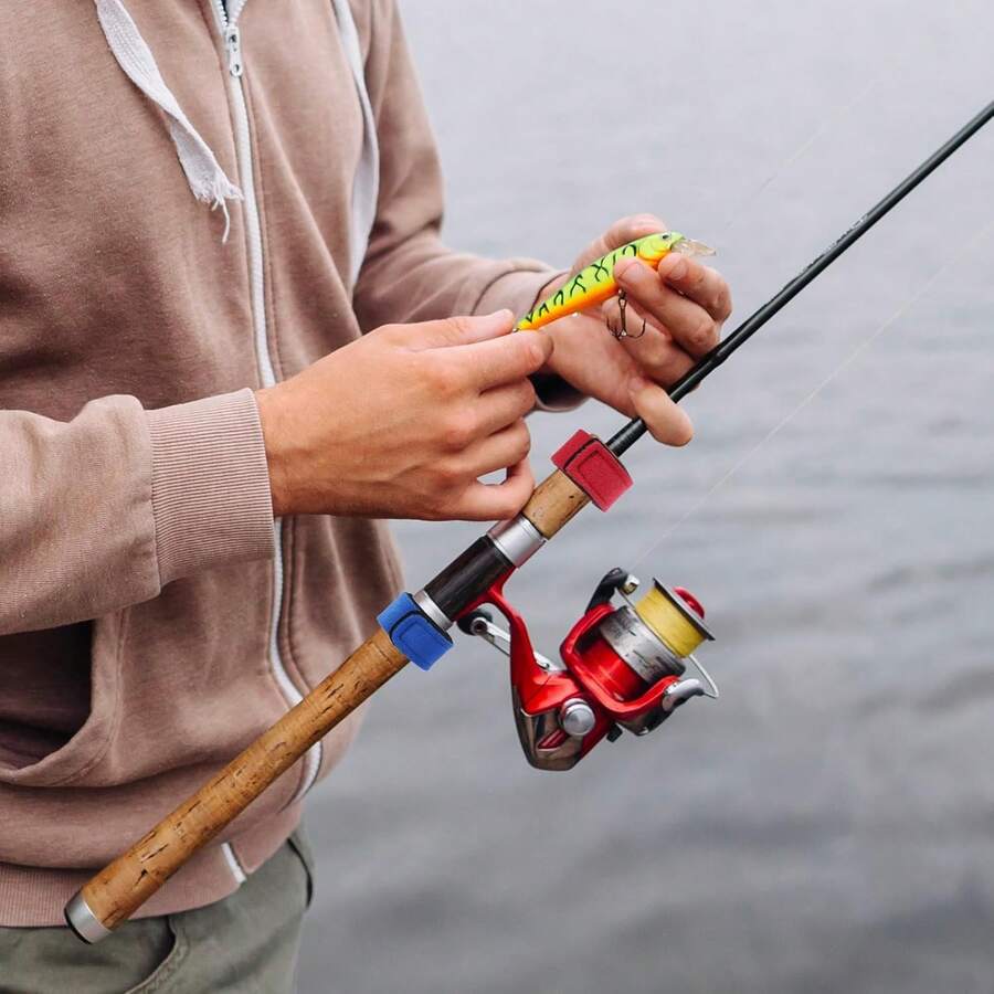 8pcs Multi-Purpose Fishing Rod Straps, Elastic Fastening Bands, Convenient & Reusable Neoprene Hook & Loop Tie Downs For Fishing Rod Storage, Line Management & Outdoor Gear Fixation, Lightweight & Portable - Multicolor - View 1