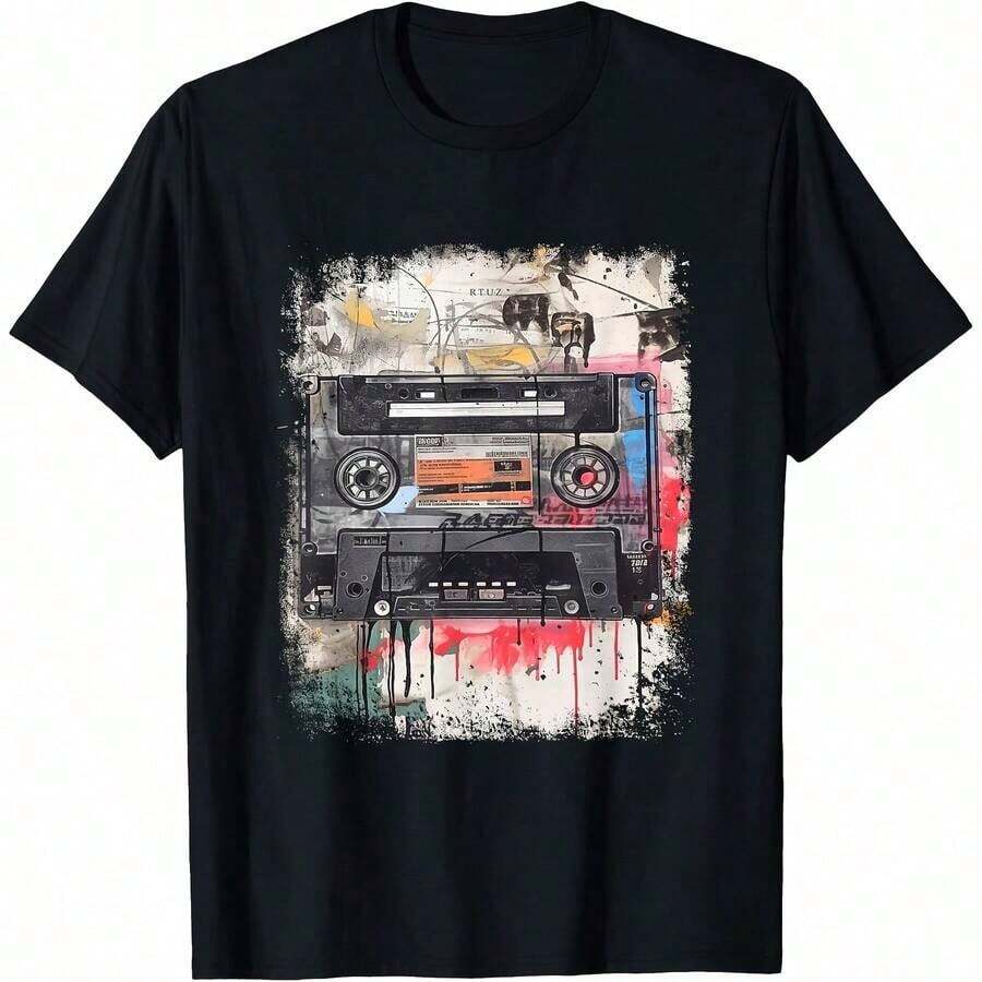 1 Piece Ramen Noodles Cat T-Shirt An Y2K Kawa Retro Cats Manga Anime For All Seasons, 100% Pure Cotton, One-Sided Print, Round Neck, Short Sleeve, Unisex, Base Layer, 180g, 100% Cotton, Designs Are Fully Printed. Unisex. - 顏色 1 - 查看 1