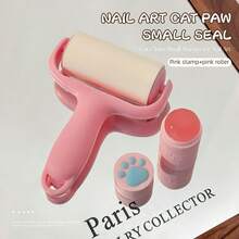 Cat Paw Nail Art Stamping Kit - Includes Cute Transparent Silicone Stamp, Stamping Plate, Cleaning Roller, Suitable For Nail Polish Transfer Printing, Nail Art DIY Tools For Beginners And Nail Salons - Multicolor - View 11