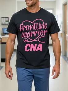 Camisetas CNA Life para ambos géneros - Camiseta de Enfermera CNA "Guerrero de Primera Línea", Diseño Unisex para el Verano de 2025, Manga Corta, 220G - Negro - Ver 6
