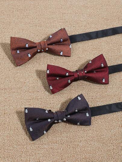 1pc Fashionable Minimalist Men's Elegant Penguin Pattern Solid Color Bow Tie, Versatile For Daily, Commuting, Outing, Party & Banquet Matching