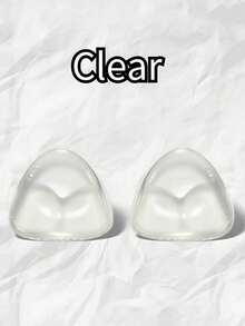 2pcs/Set Silicone Triangle Bra Pads Enhancer - Elegant Solid Color, Hand Washable And Reusable For Swimwear Bikini, Non-Textile, 1 Pair - Multicolor - View 6