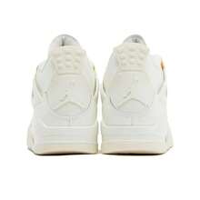 Nike Jordan Air Jordan 4 "Metallic Gold" - Comfortable, Versatile, Durable Mid-Top Retro Basketball Shoes - Unisex - White - AQ9129-170 - 查看 4