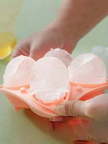 4-Cavity Rose Shaped Silicone Ice Cube Tray With Lid, 3D Rose Ice Ball Maker Mold, Suitable For Whiskey Cocktails And Romantic Occasions - Multicolor - View 9