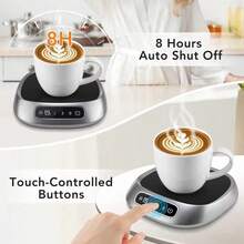 SOKANY Smart Constant-Temperature Coaster With USB Power, Intelligent Timer, 3 Temperature Settings, Fast Heating, Glass-Ceramic Plate, Auto Shut-Off Protection, Compact And Portable. Perfect For Warming Milk, Coffee, Or Warm Water At Home/Office/Travel - Multicolor - View 4