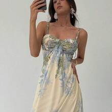 Women's Summer Beach Vacation Maxi Dress Loose Dress Elegant Floral Print Spaghetti Strap Apricot Dress Summer Dresses For Women,Graduation,Teacher Outfits For Women,Teacher Dress,Romantic Dress,Elegant Party Dresses,Casual Long Dresses - Verde - Ver 4
