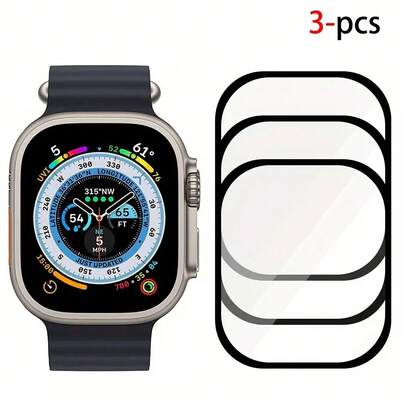 3pcs Screen Protector - 3H Hardness, Scratch-Resistant, Ultra-Clear Display, Anti-Fingerprint Coating, Full Coverage, Bubble-Free, Made Of PMMA Material, Protect Watch From Scratches And Wear, Transparent Color, Suitable For Apple Watch 9 8 7 6 5 4 (40mm 41mm 44mm 45mm), Suitable For Tech Enthusiasts And Outdoor Sports Lovers.