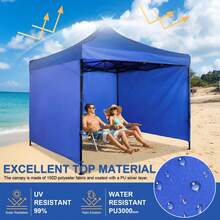 1件防風遮陽篷側壁，尺寸：2x3m/6.6x10ft，快速安裝，防水牛津布，UPF 50+防曬，不含框架和頂篷 - A - 查看 3