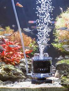 Filtro de esponja de oxígeno para acuario 3 en 1, accesorios multifuncionales para pecera, filtro externo transparente súper silencioso adecuado para acuarios de varios tamaños - Ceniza - Ver 6