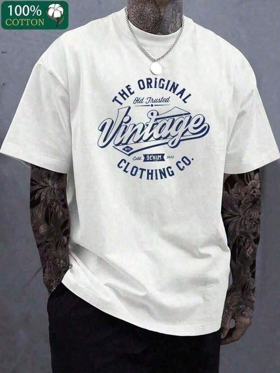 Camiseta de algodón de alto grosor impresa de gran tamaño, camiseta de manga corta para hombres, talla.Sudadera% algodón pesado KT3A - Blanco - Ver 1
