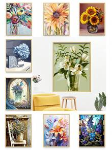16"X20" 花卉風景數位油畫套裝，適合成人與初學者，DIY 壓克力顏料組，居家裝飾手工藝，教師節、生日、父親節、聖誕節、母親節、情人節理想禮物 - 花油畫 - 查看 1
