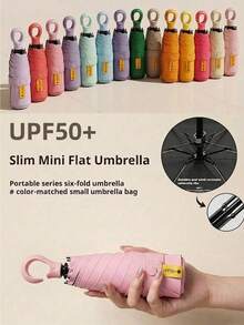 Payung Lipat Kecil, Payung Mini Saku Tahan Air Portabel untuk Perjalanan, Pelindung Matahari Wanita 2-in-1 Mini 6 Lipat Ultra Ringan Portabel, Payung Portabel Kompak untuk Perlindungan Matahari dan Hujan, Aksesori Perjalanan/Musim Panas untuk Perlindungan Matahari dan Hujan - MultiWarna - View 9