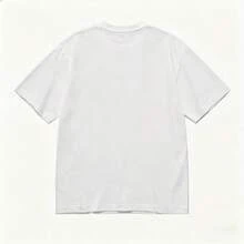 Camiseta Mujer Blanca Estampado Astral Minimalista, Playera de Manga Corta con Luna, Estrellas y Texto, Top Casual Moda Verano - Blanco - Ver 6