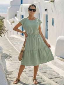 Vestidos de verano para mujer, vestidos vintage para mujer, vestidos de verano para mujer, vestidos de verano para mujer, vestidos midi para mujer - Verde 2 - Ver 5