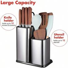 1 Detachable Stainless Steel Kitchen Utensil Rack, Space-Saving Utensil Storage Rack With Drainage Device, Placed On The Countertop Without Taking Up Space, Bidding Farewell To Clutter In The Kitchen, Kitchen Storage, And Giving People A Good Gift - Default - View 8