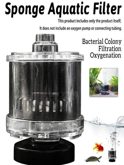 Bộ lọc bọt biển oxy 3 trong 1 cho bể cá, phụ kiện bể cá đa chức năng, bộ lọc ngoài trong suốt siêu yên tĩnh, phù hợp với nhiều kích cỡ bể cá khác nhau.
