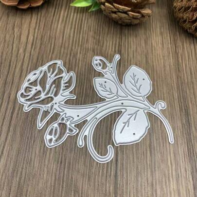 Khuôn cắt kim loại hình hoa hồng trang trí sổ lưu niệm, khuôn giấy, khuôn thiết kế làm thiệp chúc mừng, khung ảnh, khuôn dập nổi trang trí, vật tư máy dập nổi.