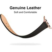 1pc Ultra-Thin Synthetic Leather Watch Band, Compatible With Apple Watch 1/2/3/4/5/6/7/8/9/10/SE/Ultra, Slim Design, Size 38mm 40mm 41mm 42mm 44mm 45mm 49mm - Jet Black - View 8