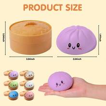 New Dumpling Shaped Squeeze And Release Toys, Slow Rebound Release Toys, Casual Holiday Gifts, High Aesthetic Dopamine Colors- Soft And Slow Back,Sticky Stress Relief Toy,Cute Stuff,Travel Portable Fidget Squeeze Toys,Squishy,Perfect For All Ages Austism,Ideal Holiday Gifts,Fun Cute Gift,Birthday Gifts,Easter Gifts,Halloween Gifts,Christmas Gifts,Christmas Stocking Fillers,Party Bag Fillers( Purple) - Bánh bao tím - Xem 5