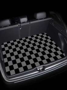 1pc Black Diamond Pattern Trunk Mat, Polyester Carpet Lining, Practical For Daily Commute, Loading And Cargo Securing, Car Trunk Mat, Interior Decoration Accessory - Multicolor - View 10