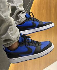 Nike Court Borough Low Recraft Big Kids/Women's Casual Shoes DV5456-123 | Everyday Versatile, Comfortable Fit - 黑藍色 - 查看 2
