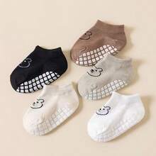 5 Pairs Baby Non-Slip Floor Socks, Cute Bear Pattern, Large Area Anti-Slip Dots Children Socks - Multicolor - View 3