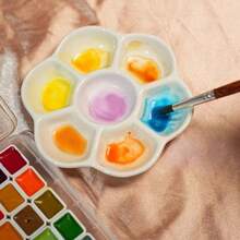 12/24/36 Colors Chinese Style Solid Watercolor Paint Set With Metal Box Packaging And Free Paintbrush, Dry Watercolor Paint Suitable For Art Painting - A - View 8