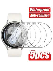 Navigator 5 件/套高清钢化玻璃屏幕保护膜，兼容三星 Galaxy Watch5 Pro 45mm/Watch4/Watch6 Classic，兼容 Galaxy Watch4/5/Pro/6 Classic 40mm/44mm/43mm/47mm，9H 硬度，高灵敏度，防刮擦，防水，防指纹，生日、家人、朋友礼物，手表屏幕保护膜、手表盖、手表配件，防震防摔全盖 - 無色 - 查看 7