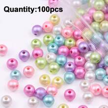 20-200pcs ABS Faux Pearl Mixed Color Pearl, Plum Blossom, Pumpkin, Pentagram, Heart Shaped Beads For DIY Handmade Bracelet Accessories - Pearlescent Beads - View 14