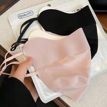 1 pieza Máscara facial de seda de hielo para protección solar de verano, pasamontañas transpirable con protección UV para mujeres para ciclismo y conducción al aire libre, esencial para la protección solar en verano - Multicolor - Ver 7